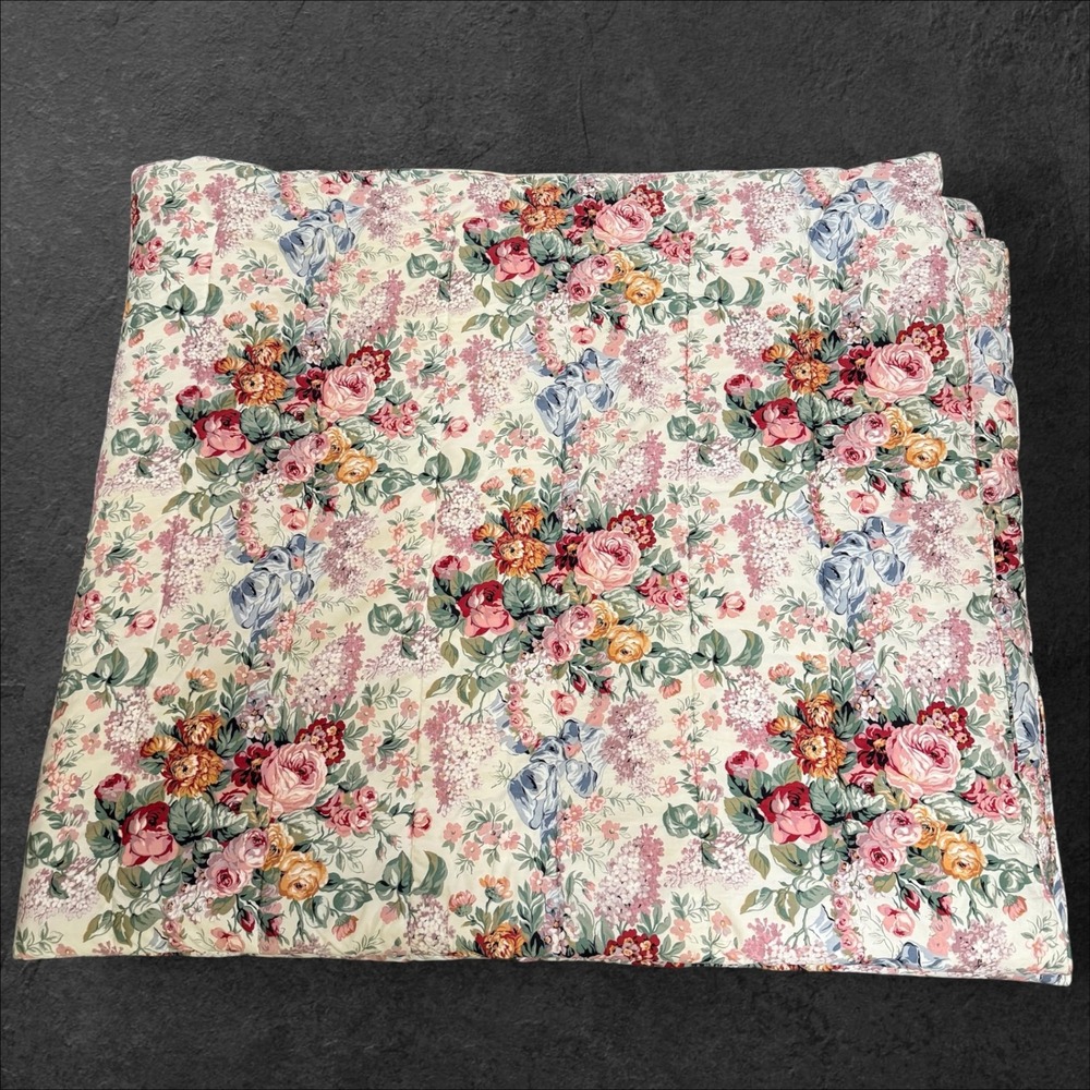 Vintage Ralph Lauren Alison King Floral Comforter Set +2 Shams Cotton USA Made